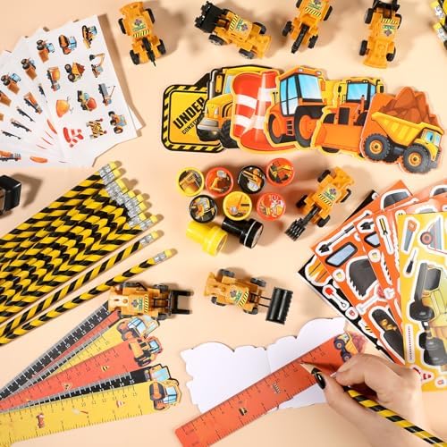 BenLouis 192Pcs Construction Party Favors Set for Kids