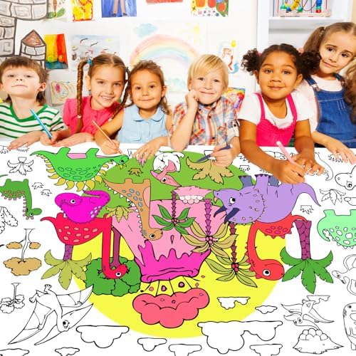 Dinosaur Giant Coloring Poster 30x72 Inches for Parties and Classrooms