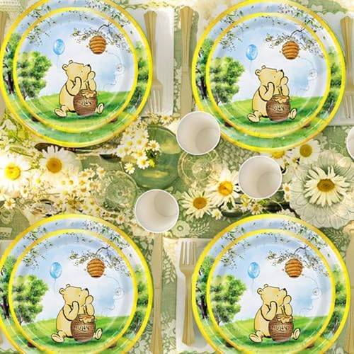 177pcs Vintage Winnie The Pooh Baby Shower Tableware Set