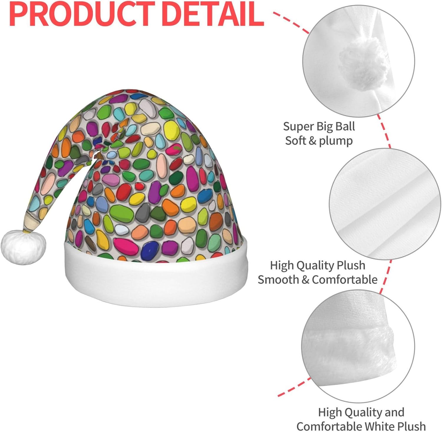 Colorful Santa Hat for Kids Christmas Party Headwear