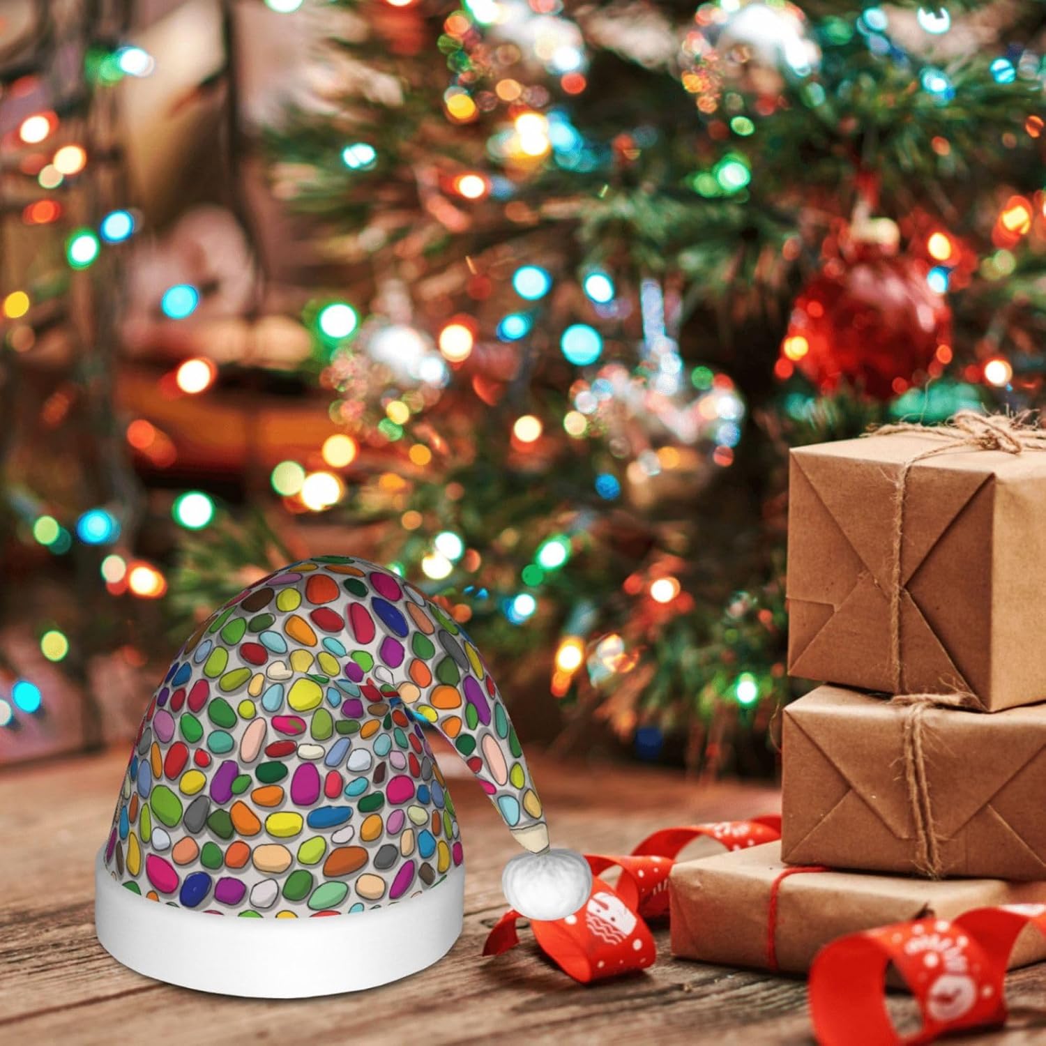 Colorful Santa Hat for Kids Christmas Party Headwear